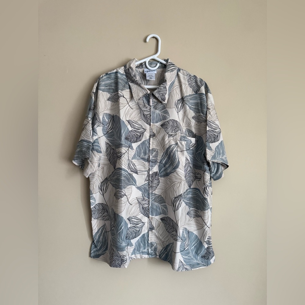 Vintage 90s Irvine Park Full Zip Short Sleeve Patterned Shirt XL